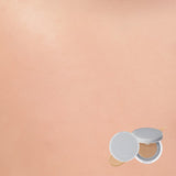 ProtoClinical k-beauty rom&nd NU ZERO CUSHION 5color shown as a single beige cushion package centered on a pale peach and blue background