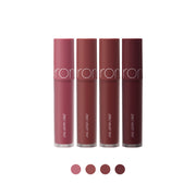 ProtoClinical k-beauty rom&nd ZERO VELVET TINT 4color square 20FW shade graphic with velvet tint colors, swatch blocks, and clean white layout