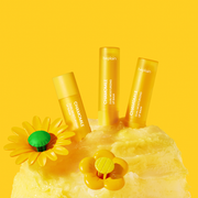 ProtoClinical k-beauty beplain Chamomile Dual Moisturizing Lip Balm 3.6g single bright yellow lip balm package standing upright on a pale yellow background