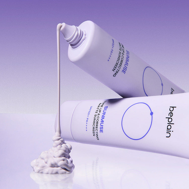 ProtoClinical k-beauty lavender beauty graphic with soft green shading on a light background.