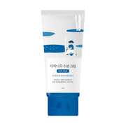 ProtoClinical k-beauty blue beauty product silhouette with pale yellow side accents on a white background.