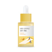 ProtoClinical k-beauty abstract beauty graphic with a peach vertical center and soft yellow accents on a white background.