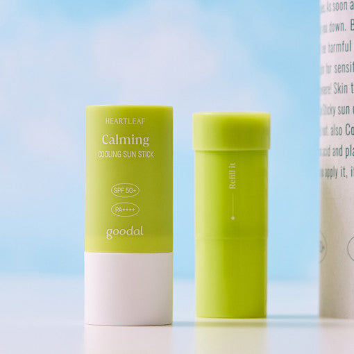 ProtoClinical k-beauty goodal Heartleaf Calming Cooling Sun Stick 19g / SPF50+,PA++++ shown as a single product set in a front-facing studio packshot on a clean white background