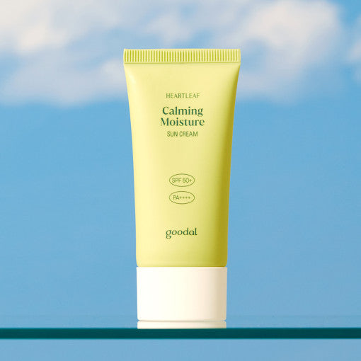 ProtoClinical k-beauty goodal Heartleaf Calming Moisture Sun Cream 50ml [SPF 50+ PA++++] shown as a single product set in a front-facing studio packshot on a clean white background