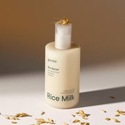 ProtoClinical k-beauty goodal Vegan Rice Milk Moisturizing Lotion 200ml single upright pale cream lotion bottle centered on a warm beige background with soft brown side shading