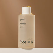 ProtoClinical k-beauty goodal Vegan Rice Milk Moisturizing Toner 250ml single upright pale cream toner bottle centered on a warm beige background