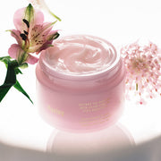 ProtoClinical k-beauty Huxley Skin Glow Cream Vita Radiance 50ml shown as a coral silhouette with soft mint accents on a pale background