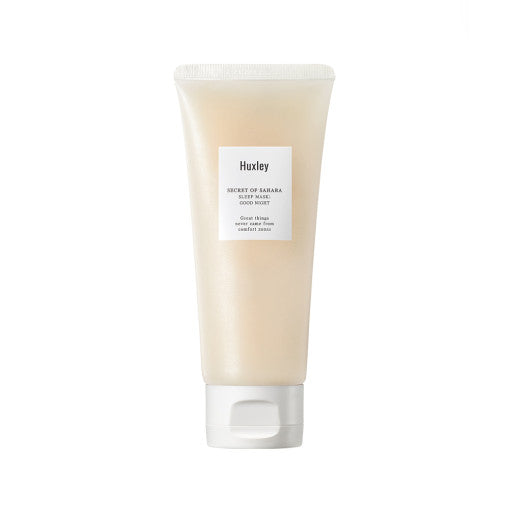 ProtoClinical k-beauty Huxley Sleep Mask Good Night 150g in a taupe and lavender upright silhouette centered on a light background