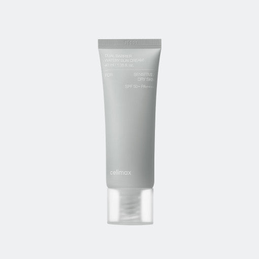 ProtoClinical k-beauty celimax Dual Barrier Watery Sun Cream SPF50+ PA++++ 40ml shown as a single product set in a front-facing studio packshot on a clean white background