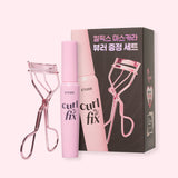 ETUDE Curl Fix Mascara & Eyelash Curler SET by ProtoClinical shown in a close product view on a light background for a k-beauty makeup routine.
