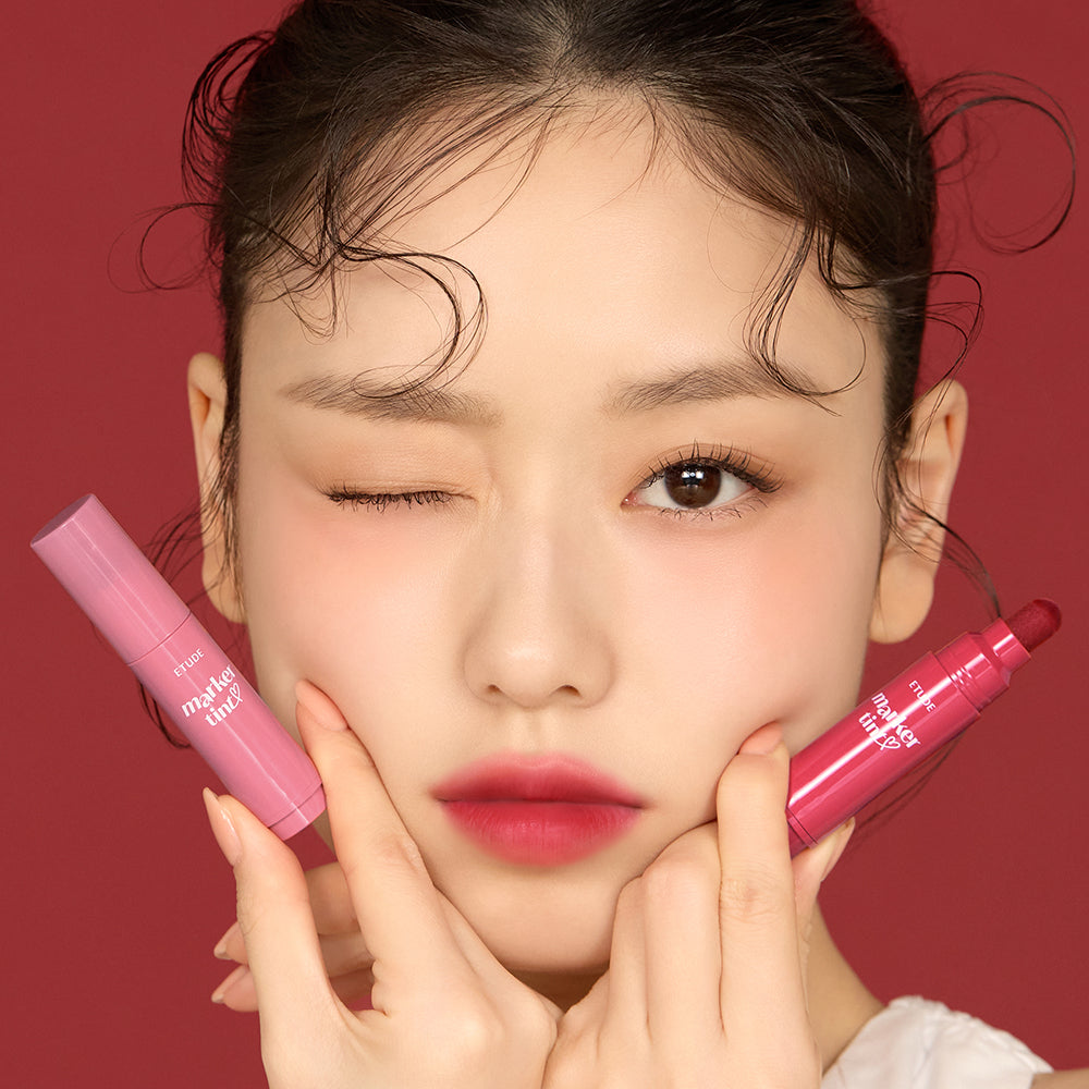 ProtoClinical k-beauty ETUDE Dear Darling Marker Tint 3.5g single marker-style lip tint studio packshot in alternate-view presentation