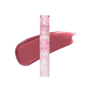 ProtoClinical k-beauty ETUDE Pink Shy Fixing Tint 4g rosy lip tint swatch in a soft diamond shape with pale blue and white side shading