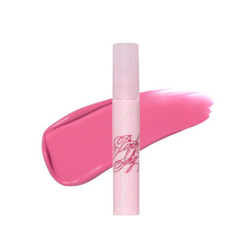 ProtoClinical k-beauty ETUDE Pink Shy Fixing Tint 4g soft pink horizontal lip swatch on a pale blue and white background