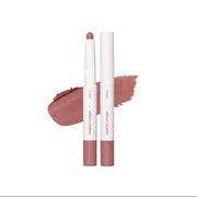 ProtoClinical k-beauty ETUDE Reborn Maker Over Lip 1g muted rosy lip swatch in a soft diamond shape with pale blue and white side shading