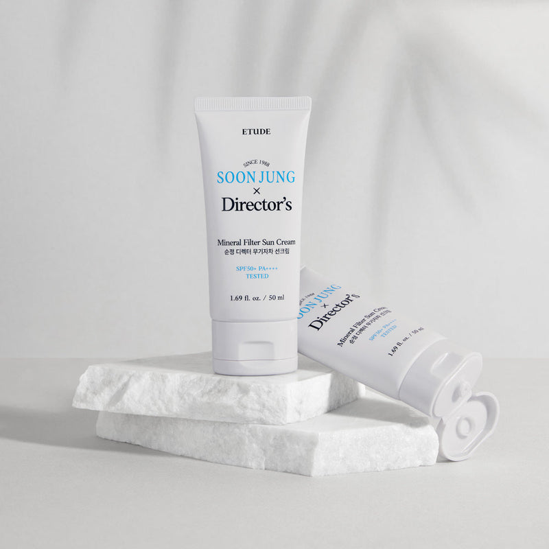 ProtoClinical k-beauty ETUDE Soonjung Director's Mineral Filter Sun Cream 50ml in an upright studio product shot with single-item packaging on a clean white background