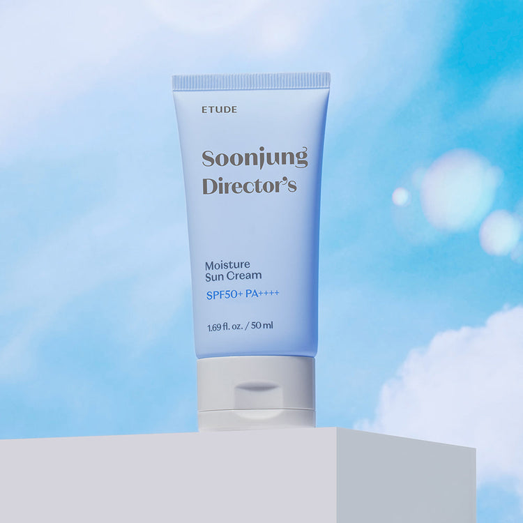 ProtoClinical k-beauty ETUDE Soonjung Director's Moisture Sun Cream SPF50+ PA++++, 50ml in an upright studio product shot with single-item packaging on a clean white background