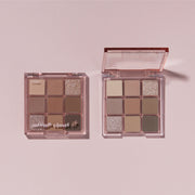 ETUDE Play Color Eyes 9-Color #Autumn Closet by ProtoClinical shown as a warm-toned makeup palette on a light background for a k-beauty makeup routine.