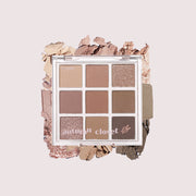 ETUDE Play Color Eyes 9-Color #Autumn Closet by ProtoClinical shown in a warm-toned detail graphic on a light background for a k-beauty makeup routine.