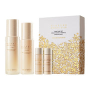 ProtoClinical k-beauty three beige bottles arranged on a clean white background.