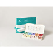 ProtoClinical k-beauty OSULLOC Premium Tea Collection 40ea pale aqua tea box with a muted blue center on a light background.