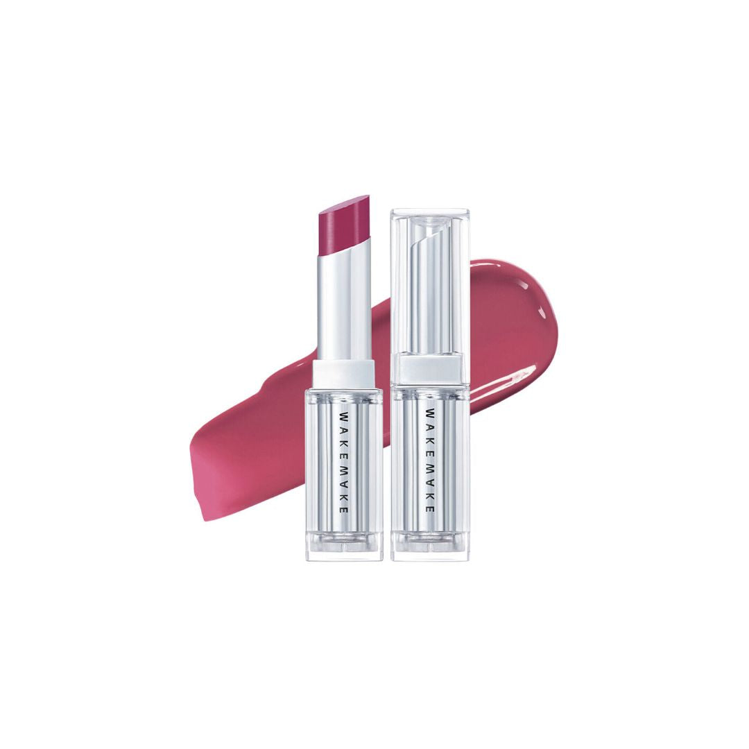 ProtoClinical k-beauty WAKEMAKE Dewy Gel Glaze Stick square shade graphic with muted plum tones and a light product layout