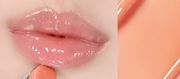 ProtoClinical k-beauty WAKEMAKE Dewy Gel Glaze Stick wide horizontal shade swatch graphic with plum and rose-brown panels