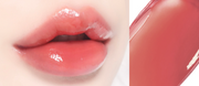 ProtoClinical k-beauty WAKEMAKE Dewy Gel Glow Tint wide horizontal lip tint swatch graphic with warm rose and peach panels