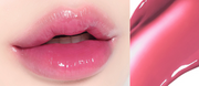 ProtoClinical k-beauty WAKEMAKE Dewy Gel Glow Tint wide horizontal lip tint swatch graphic with warm orange-red and rose panels