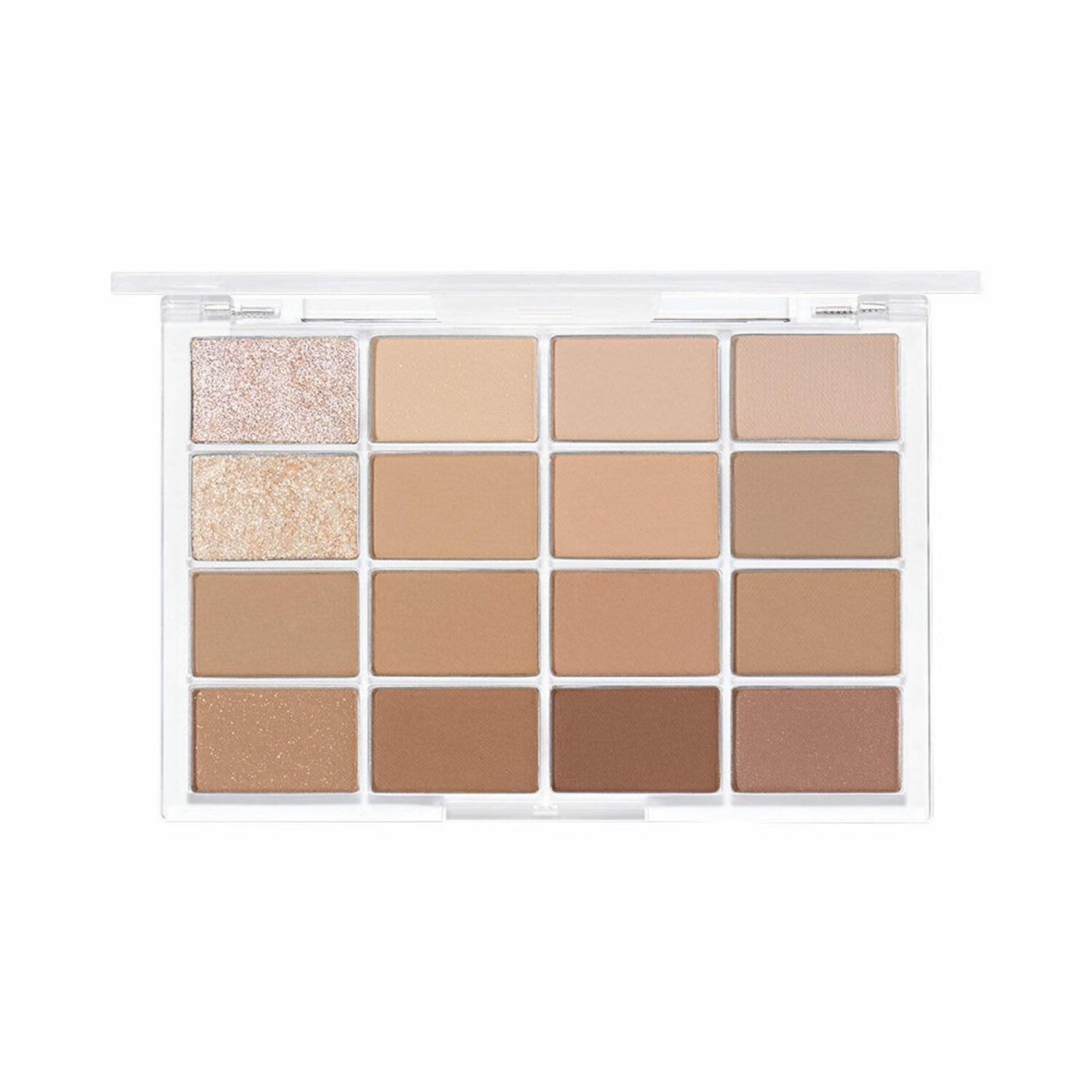 ProtoClinical k-beauty WAKEMAKE Soft Blurring Eye Palette 14g (#01~#12) single front-facing rectangular carton package in warm peach and taupe tones centered on a white background