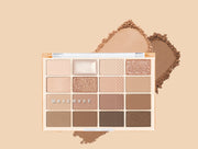 ProtoClinical k-beauty WAKEMAKE Soft Blurring Eye Palette 14g (#01~#12) eyeshadow palette in 12 Classic Brown on a light background.