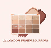 ProtoClinical k-beauty WAKEMAKE Soft Blurring Eye Palette 14g (#01~#12) eyeshadow palette in London Brown Blurring on a light background.