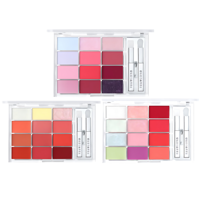 ProtoClinical k-beauty WAKEMAKE Soft Coloring Lip Palette 12g lip palette on a light background.
