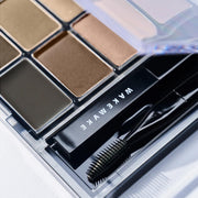 ProtoClinical k-beauty dark blue and gray beauty product layout on a light background.