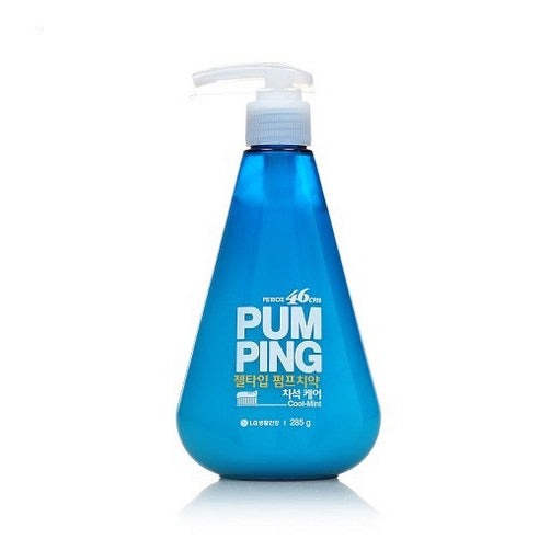 ProtoClinical k-beauty PERIOE PUMPING TOOTHPASTE SPEARMINT 285g(PLAQUE CARE) front-facing pump toothpaste bottle with spearmint label and visible dispenser on a white background