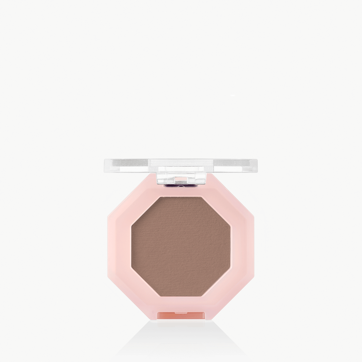 ProtoClinical k-beauty taupe brown beauty close-up with a centered darker vertical form on a pale blue and white background.