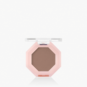 ProtoClinical k-beauty taupe brown beauty close-up with a centered darker vertical form on a pale blue and white background.