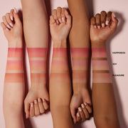 ProtoClinical k-beauty warm rose and beige beauty close-up with soft brown shading.