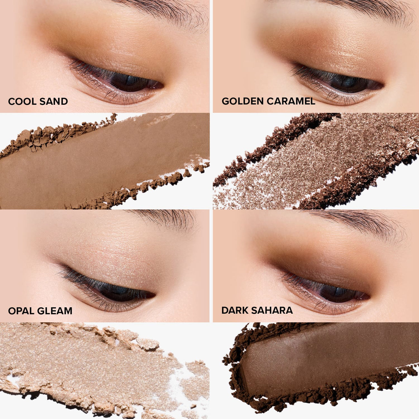 ProtoClinical k-beauty warm peach beauty graphic with cream and brown vertical bands on a light background.