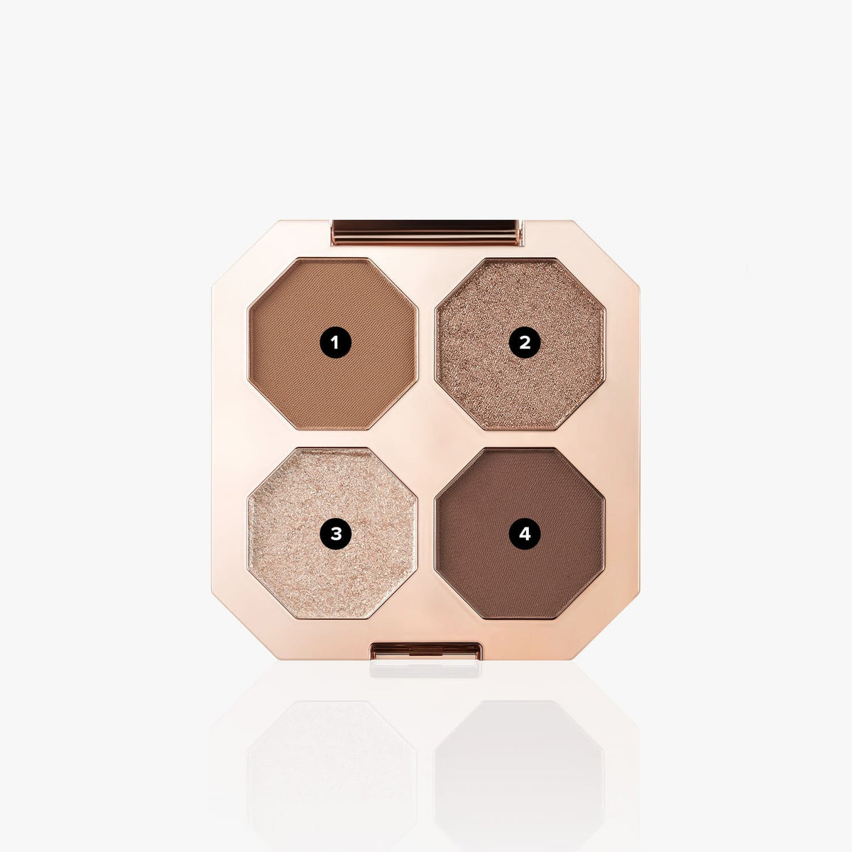 ProtoClinical k-beauty soft beige beauty graphic with a centered taupe silhouette and bright corner highlights on a light background.
