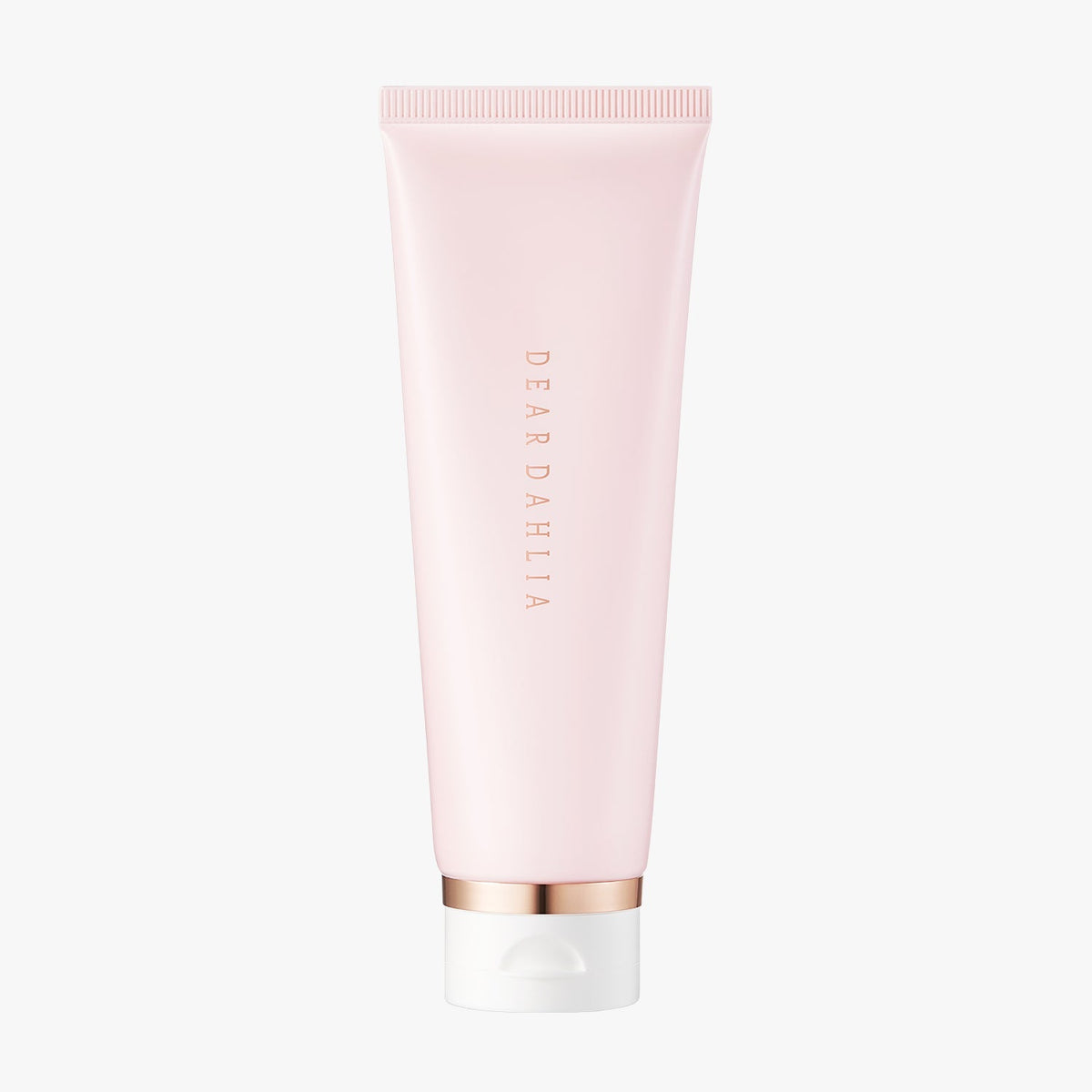 ProtoClinical k-beauty DEAR DAHLIA Heavenly Facial Cleanser pastel gradient graphic with a soft pink vertical glow and pale green side shading on a light background.