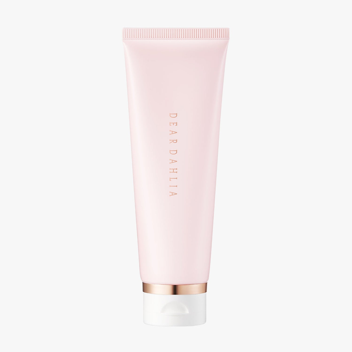 ProtoClinical k-beauty DEAR DAHLIA Heavenly Facial Cleanser pastel gradient graphic with a soft pink vertical glow and pale green side shading on a light background.