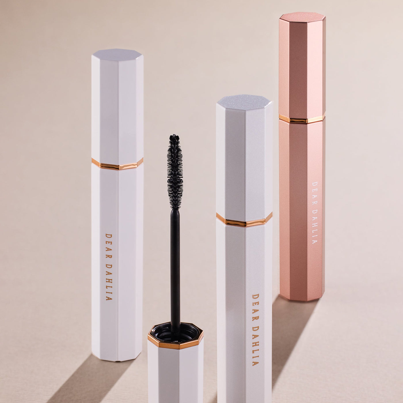 ProtoClinical k-beauty DEAR DAHLIA Paradise Dream Lash Defining Mascara shown as a muted taupe square color swatch filling the frame on a plain background