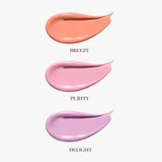 ProtoClinical k-beauty DEAR DAHLIA Petal Drop Liquid Blush shown as multiple liquid blush shade swatches on a light background