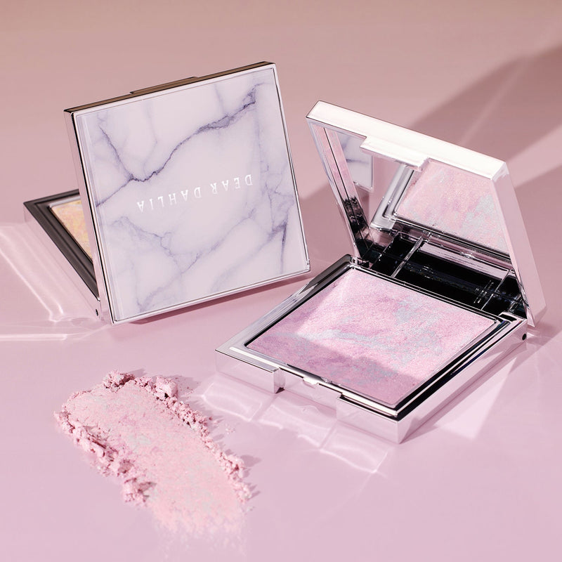 ProtoClinical k-beauty DEAR DAHLIA Skin Luminous Highlighter shown as a single luminous highlighter compact centered on a light background