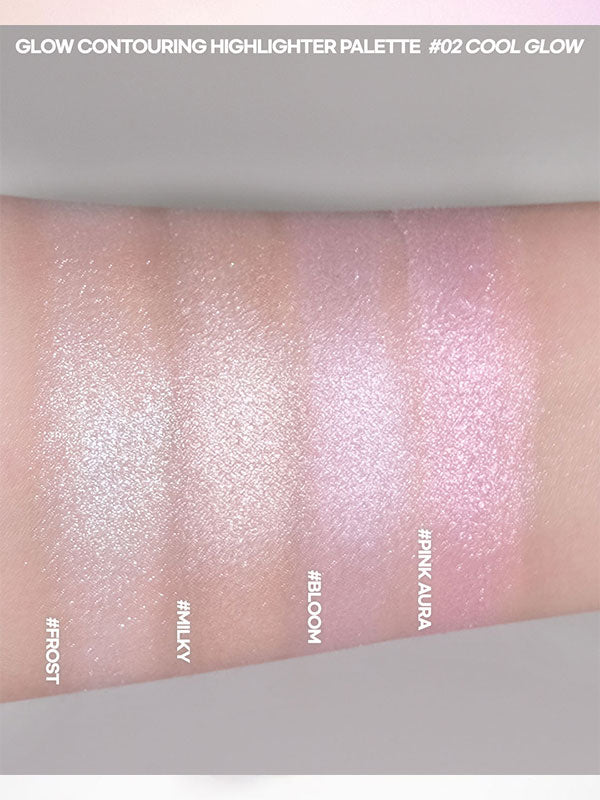 ProtoClinical k-beauty WAKEMAKE Glow Contouring Highlighter Palette 7.8g palette detail on a light background.