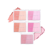 ProtoClinical k-beauty WAKEMAKE Sheer Layering Dual Blusher (5 Colours) square blush shade graphic with peach-beige panels, soft color blocks, and a light background