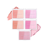 ProtoClinical k-beauty WAKEMAKE Sheer Layering Dual Blusher (5 Colours) square blush shade graphic with warm peach-beige panels, soft color blocks, and a light background