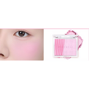 ProtoClinical k-beauty WAKEMAKE Sheer Layering Dual Blusher (5 Colours) square blush shade graphic with soft coral-beige tones, paired color blocks, and a light background