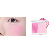 ProtoClinical k-beauty WAKEMAKE Sheer Layering Dual Blusher (5 Colours) square blush shade graphic with rosy neutral tones, paired color panels, and a light background