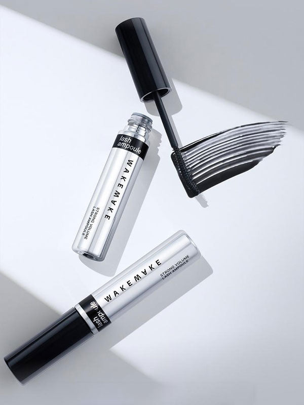 ProtoClinical k-beauty WAKEMAKE Strong Black Tinting Lash Ampoule 7.5g single upright lash ampoule tube on a light background